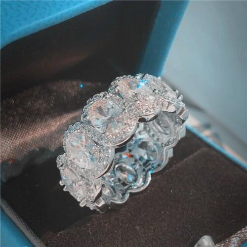 Choucong Stunning Limited Edition Eternity Band Promise Ring 925 sterling Silver 11Pcs Oval AAAAA cz Engagement Rings For Women