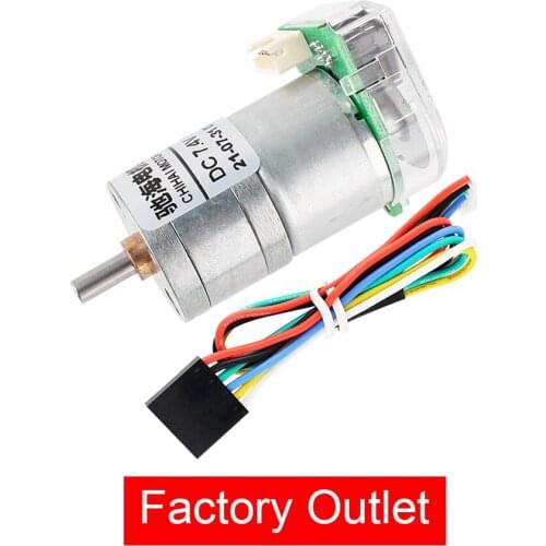 CHR-GM25-310T-PHL DC7.4V 360PPR 19-1000rpm High Speed 25mm Micro Gear Motor Reduction Gear Incremental Encoder Motor For Diy