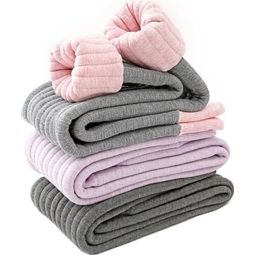 3-12 Years Children Pants For Winter Girls Leggings Keep Warm Thick Cotton-padded Trousers -10 Temperature Kids Winter Pants