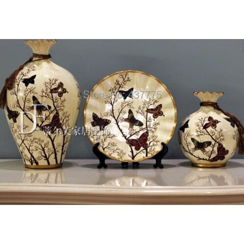 European vase decorations / crafts ornaments ceramic vase / ceramic vases three-piece suit Wobble