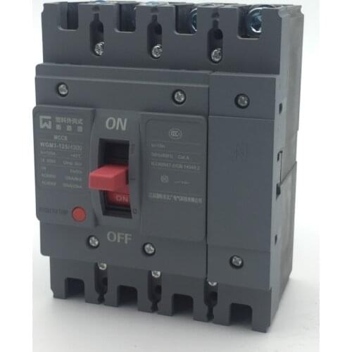Compact mould case circuit breaker high breaking capacity 125A WGM3-125 MCCB 4Pole high quality beautiful appearance