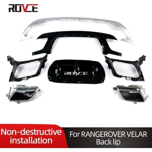 ROVCE Rear Bumper Diffuser Kits For Land Rover Range Rover Velar 17-21 Dymaic p380 HSE Tail Splitter Lip Trim Spoiler Body Kit