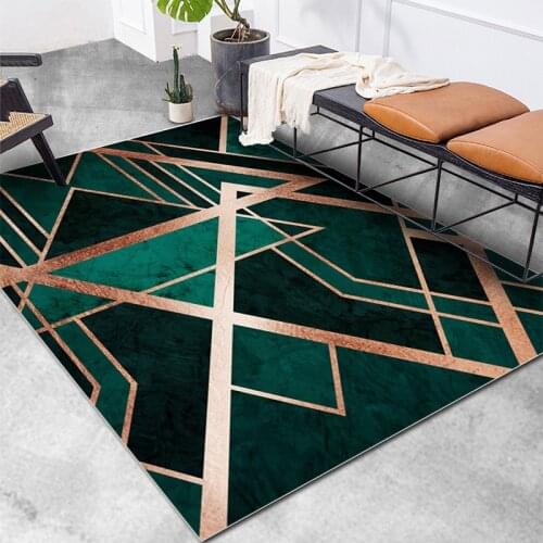 Nordic ins Style Geometric Printed Carpet Luxury Living Room Abstract Area Large Rugs Bedroom Decor Washable 120x160cm Carpets