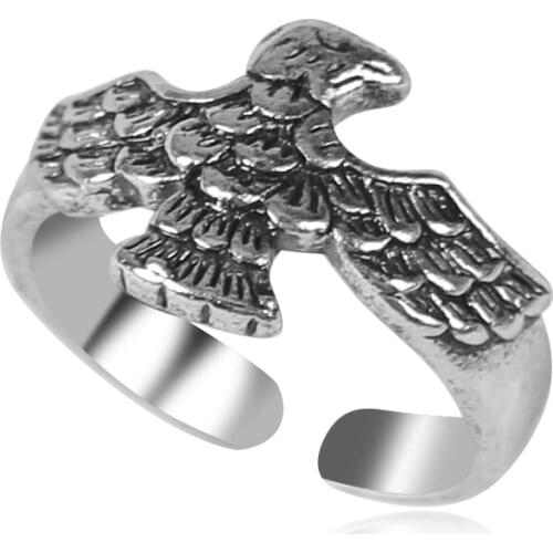 Fashion Retro Animal Eagle Ring Opening Adjustable Hip-hop Locomotive Ring Men And Women Party Jewelry Wholesale Free Shipping