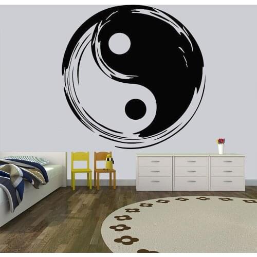 Yin Yang wall decal Taoism Vinyl wall Sticker Floral balance gift ying yang Daoism Wall decals Window Decal home decor HY1040