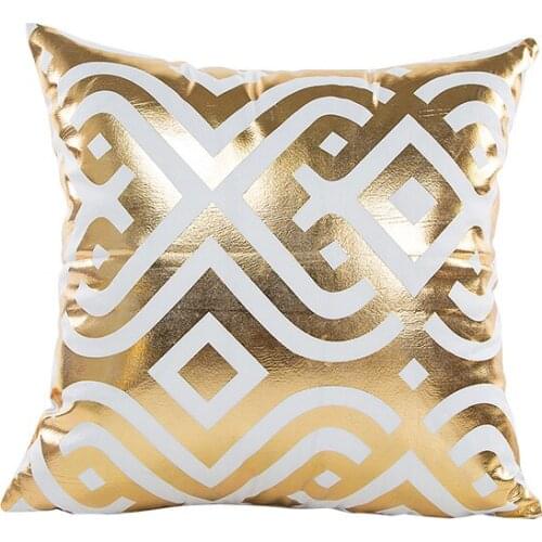 New trendy sofa seat cushion cover 45*45cm no inner golden hot stamping capa almofada home pillow covers decorative X10
