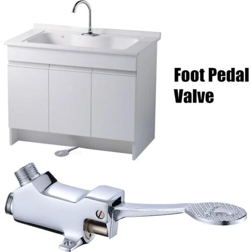Switch Control By Foot Foot Pedal Valve Copper Bathroom Basin Faucet Single Cold Tap Hotel Pedal Water Faucet