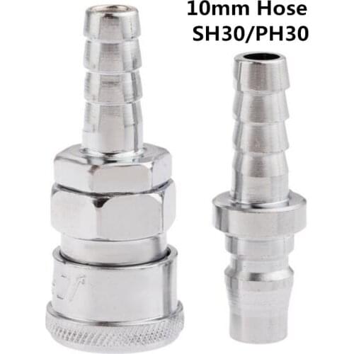 2Pcs Pneumatic Fittings Air Line Hose Compressor Connector Quick Release Coupler Air Line Fittings for 10mm Hose Pneumatic Parts