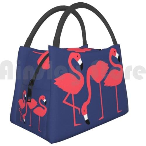 Portable Insulation Bag Fluorescent Flamingos Colorful Cute Fashion Fluor Flamingo