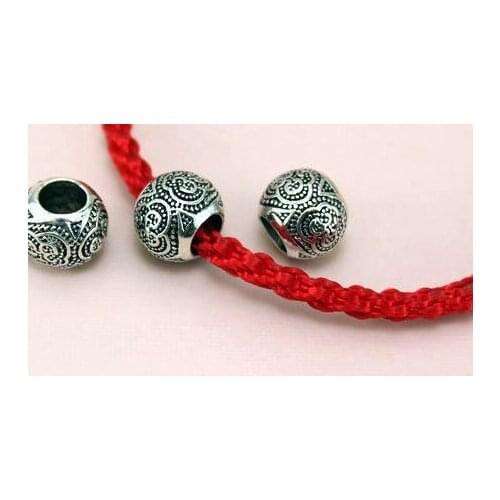 10pcs/lot Tibetan Silver spacer big hole Loose Bead Spacer Beads Connectors for DIY Jewelry Making bracelet df3a
