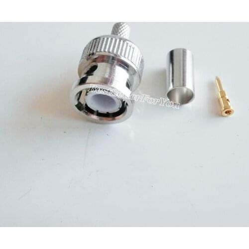 10Pcs Connector BNC Male Plug Crimp For RG58 RG142 RG400 LMR195 RG223 Cable Coaxial Connector