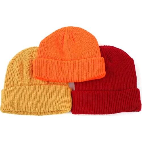 Knitted Benies Hats Women Casual Soft Skull Cap Plain Color Elastic Warm Skullies Autumn Winter thick hat for female