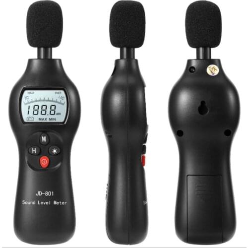 JD801 Noise Measuring Instrument Db Meter 30~130dB LCD Digital Display Screen Mini Audio Sound Level Meter Decibel Monitor Tool