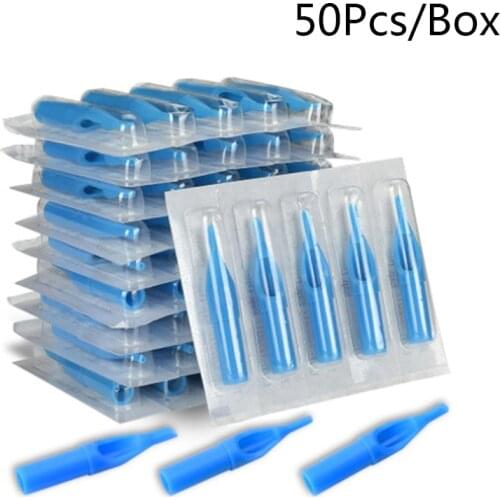 50Pcs Mixed Sizes RT+DT+FT Sterile Disposable Tattoo Nozzle Tips Needle Tube New