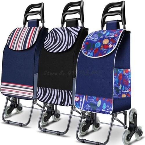 Stair Climbing Shopping Cart Grocery Shopping Cart Small Cart Folding Trolley Luggage Trolley Supermarket Household Portable Tro