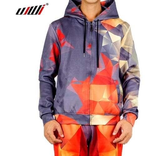 UJWI Men Sweatshirts 3D Print Orange Diamond Square Hoodie Male Tracksuits Pullover Hoody Streetwear Coat Hat 6XL Drop Ship