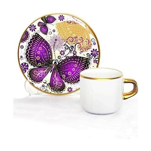 Focus Turkish Coffee Set 12 Pieces Butterfly Gold