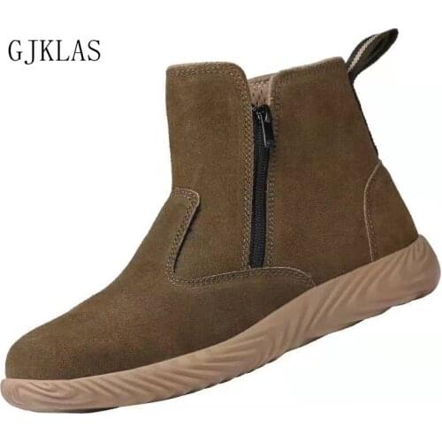 Comfortable Breathable Safety Shoes for Men Lightweight Anti-Smashing Shoes Steel Toe Cap Boots Protective Shoes Work Footwear