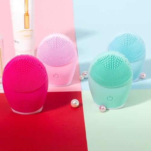 Silicone Electric Facial Cleansing Tool Sonic Vibration Face Cleanser Brush