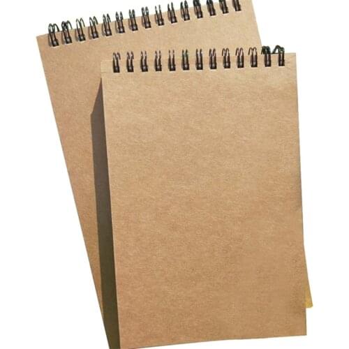 50 Sheets Vintage Spiral Coil Paper Drawing Painting Graffiti Kraft Hard Cover Sketchbook for Students School Supplies