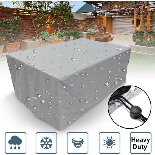 Waterproof Silver Oxford Cloth Sunshade Outdoor Barbeque Cover for Garden Patio Table Chair Protective Cover Dustproof Cover