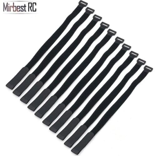 10pcs Magic Sticker Strap Nylon Lipo Battery Strap Belt Reusable Cable Tie Wrap RC Battery Parts Black Tie Down Straps Luggage