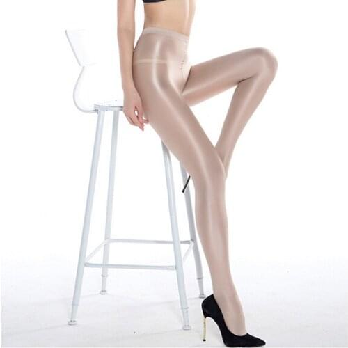 High Gloss Stockings Shiny Glossy Pantyhose Tights Womens Hosiery Elastic High Waist Pantyhose Black Sexy Clubwear Nightwear