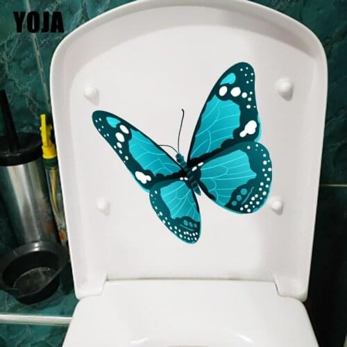 YOJA 20.5X19.8CM Cartoon Butterfly Home Room Wall Decor Funny Animal Bathroom Toilet Seat Stickers T1-2022