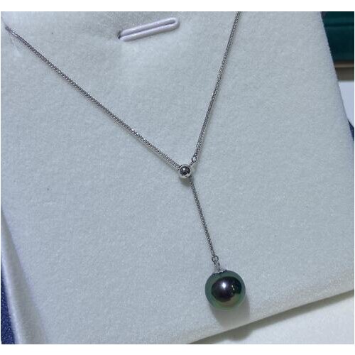 Jewelry 925 silver 10-11mm tahitian pearl Necklace pendant