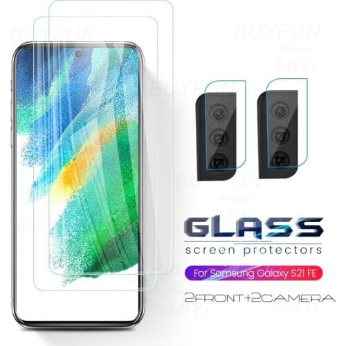 1-to-4 camera protective glass for samsung galaxy s 21 fe s21fe s21 faith screen protector on s21 fan edition 5g 2021 film cover