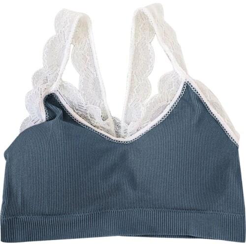 Lace Stitching Bottoming Without s Ring Vest New Steel Detachable 2019 Sponge Bralette Bras bralette for Women