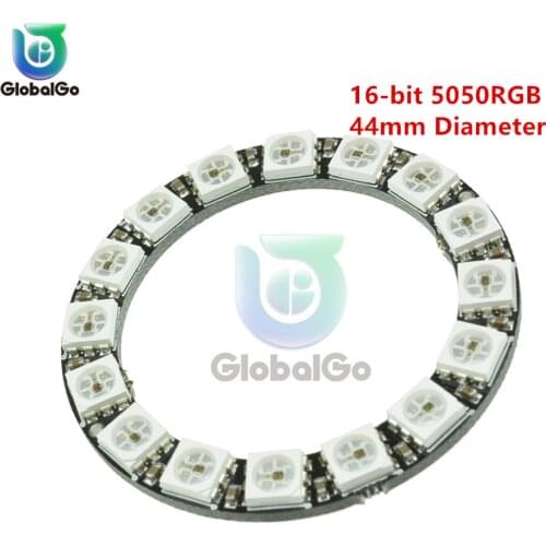 16 bit WS2812 Led Chip Board Smart RGB Led Driving Lights PCB DC5V 5050 RGB Full Color IC Ring Light Board For Arduino