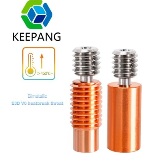 2/1Pcs Titanium alloy E3D V6 Throat Heatbreak E3D V6 Brass Copper Plating Hotend Heater Block For Prusa i3 MK3 1.75MM