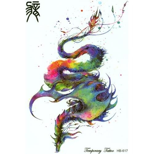 3pcs 3d dragon Waterproof Temporary Tattoo Sticker Zodiac Design Flash Fake Tattoo Body Art Water Transfer Tattoo Sticker
