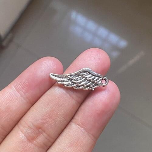 30pcs/lot Angel Wing Connector Charms,For Antique Making Pendant Fit,Vintage Tibetan Silver,Jewelry DIY Necklace Earrings