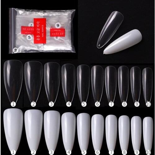 500 Packs/bags Nail Art French Nails Seamless Nails Ballet Nails Transparent Nails Toenails Toenails Nail Pieces Nail Fake