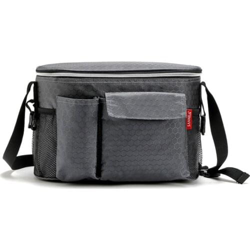8L Gray Cooler Bag Small Portable Lunch Box Thermal Insulation Bag Camping Beach Food Drink Fruits Ice Pack Refrigerator