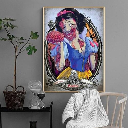 Abstract Graffiti Street Art Disney Princess Wall Art Poster Print Loin Canvas Painting Wall Art Picture for Living Room Decor