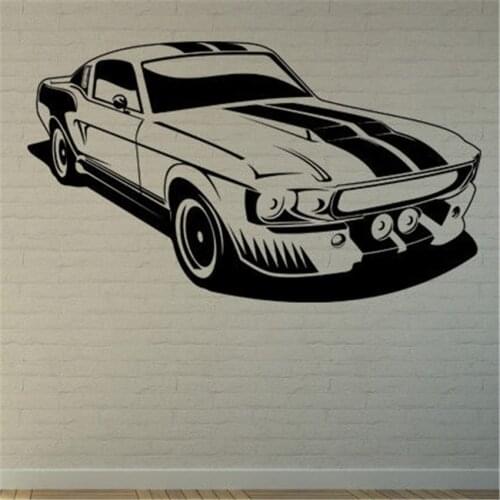 Large Size Car Wall Sticker Mustang Shelby Muscle Car Wall Art Sticker Decal Quote Decals Living Room Home Decoration Decor Mur
