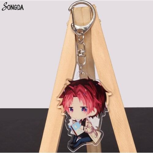Bungou Stray Dogs Keychain Anime Figure Dazai Osamu Atsushi Nakajima Dazai Chuya Ryunosuke Edogawa Acrylic Key Ring Cartoon Toys