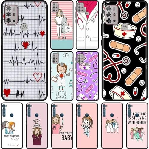 Case For Moto G Stylus G8 G9 Power Plus G10 G30 Cover for MOTO E6s One Fusion Hyper Edge Shell Nurse Medical Medicine