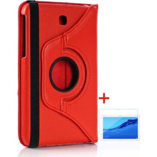 Tab 3 7.0 inch 360 Degree Rotating PU Leather Flip Cover Case and Glass For Samsung Galaxy Tab 3 7.0 SM-T210 T211 T217 P3200