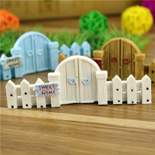 Wooden Fence Micro-landscape Fence Railings Ornament DIY Mini Fairy Garden Cottage Landscape Resin Design Decorative Craft