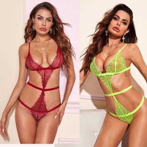 Erotic Lingerie Bodysuit Sexy Women Lace Open Bra Porno Body Suit Yarn Sex Underwear One-piece Garment Teddies Costume Cute