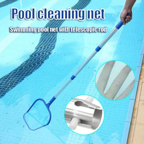 Hot Pool Cleaning Net Shallow Net Leaf Skimmer With Telescopic Rod Pool Leaf Net Portable and Durable N66