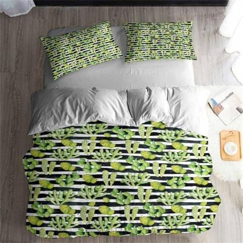 HELENGILI 3D Bedding Set Cactus Print Duvet cover set lifelike bedclothes with pillowcase bed set home Textiles #2-6