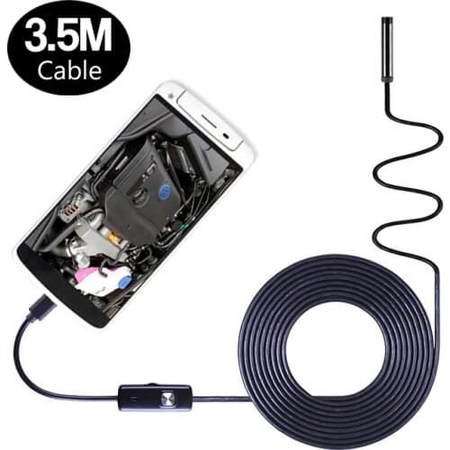 2in1 Android Endoscope Camera 3.5m Soft Hard Cable 5.5mm 7mm Lens Waterproof Micro USB OTG Inspection Borescope Car Endoscope