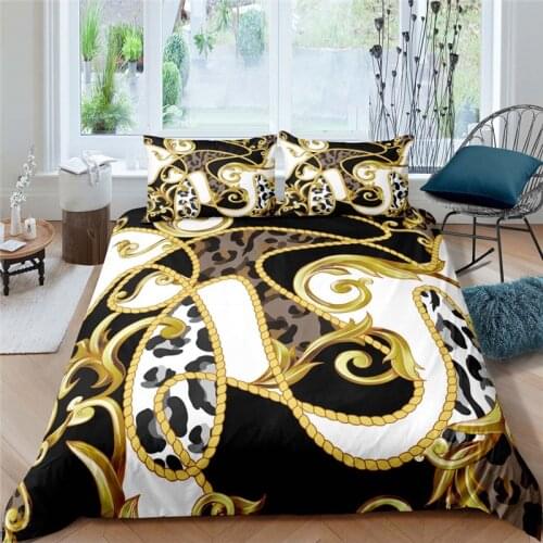 Bedding Sets Luxury 3D Baroque Style Print 2/3Pcs Comfortable Kids Duvet Cover Pillowcase Home Textile Single/Queen/King Size