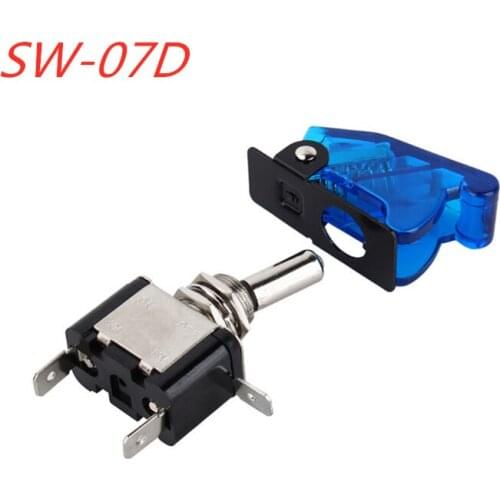 Rocker switch Auto Car Boat Truck Illuminated Led Toggle Switch With Safety Aircraft Flip Up Cover Guard 12V20A ASW-07D