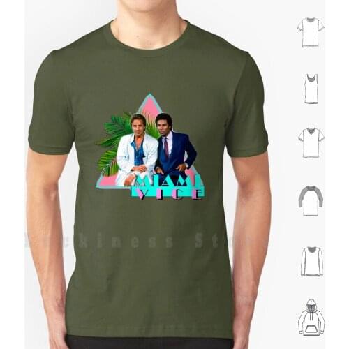 Miami Vice T Shirt Print 100% Cotton New Cool Tee Miami Vice Sonny Crockett Ricardo Tubbs Philip Michael Thomas Don
